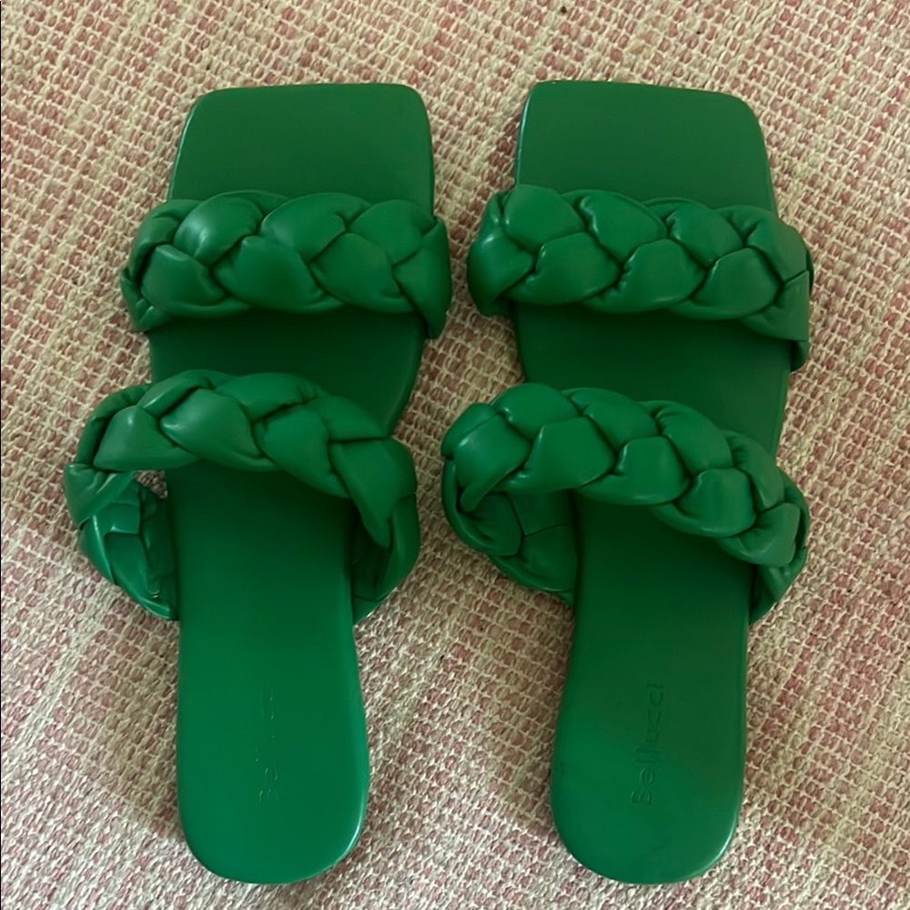 Elegant Green Braided Sandals